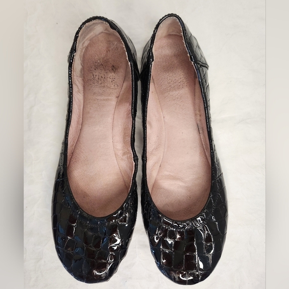 Croc Patent Leather Ballet Flats - Picture 2 of 14